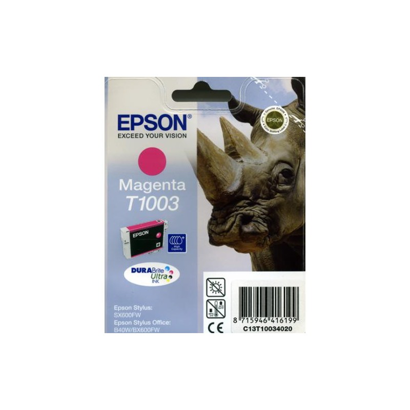 Cartucho Ink Jet Epson Stylus Office B40w Bx510w Bx600fw T1003 Magenta