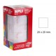 Gomet apli en formato cuadrado, 20x20 mm. blanco, rollo de 1.770 uds.