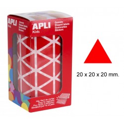 Gomet apli en formato triangular, 20x20x20 mm. rojo, rollo de 2.832 uds.