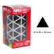 Gomet apli en formato triangular, 20x20x20 mm. negro, rollo de 2.832 uds.