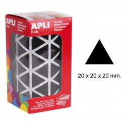 Gomet apli en formato triangular, 20x20x20 mm. negro, rollo de 2.832 uds.