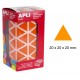 Gomet apli en formato triangular, 20x20x20 mm. naranja, rollo de 2.832 uds.