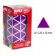 Gomet apli en formato triangular, 20x20x20 mm. lila, rollo de 2.832 uds.