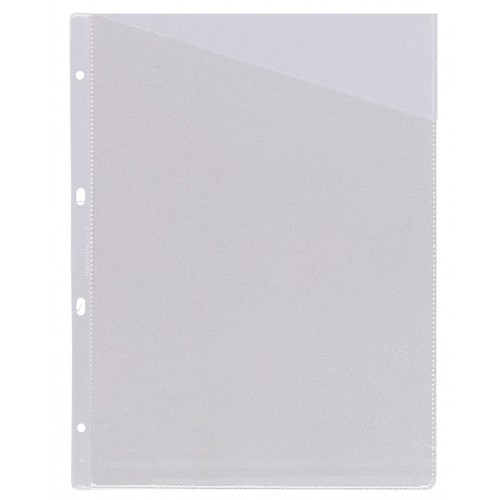 Funda planos 4 taladros en pvc de 100 micras grafoplas din a4, corte diagonal, transparente