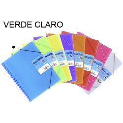 Carpeta con 20 fundas + sobre con cierre de velcro grafoplas maxiplás translúcido en formato din a-4 color transparente.