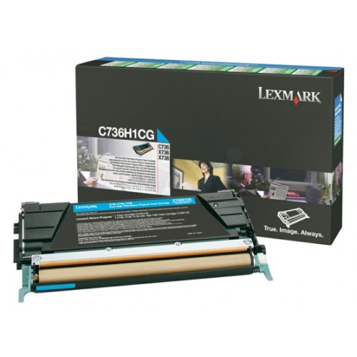 Toner laser lexmark c736/x736/738 cyan.