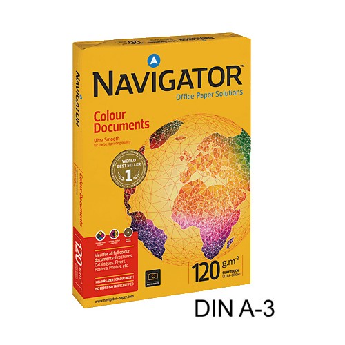 Papel navigator colour documents, din a3, 120 grs/m². paquete de 500 hojas