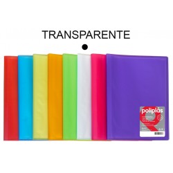 Carpeta con 10 fundas grafoplas poliplás translúcido en formato din a-4 color transparente.