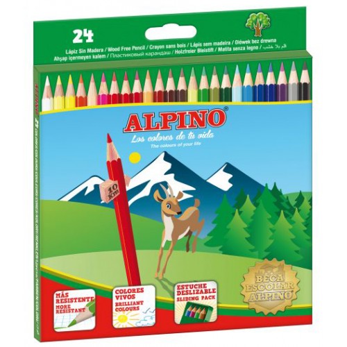 Lápiz de color alpino, colores surtidos, estuche de 24 uds.