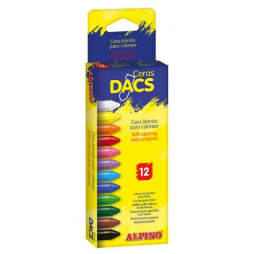 Lápiz de cera blanda alpino dacs, colores surtidos, estuche de 12 uds.