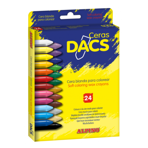 Lápiz de cera blanda alpino dacs, colores surtidos, estuche de 24 uds.