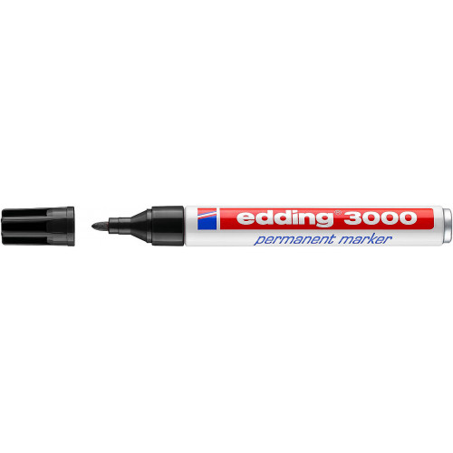 Marcador permanente edding 3000 negro.