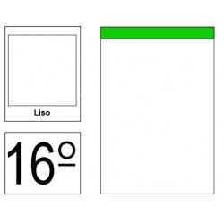 Bloc de notas, lomo encolado, perforado, sin tapa liderpapel, 16º, 80 hj. 60 grs/m². liso s/m.