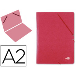 Carpeta de gomas gran formato en cartón compacto gofrado de 1.520 grs/m². liderpapel, din a2, rojo