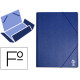 Carpeta de gomas con 3 solapas en cartón forrado de pvc liderpapel folio, azul