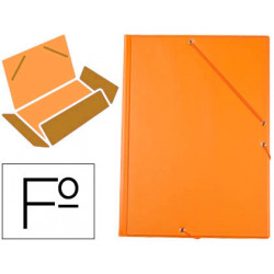 Carpeta de gomas con 3 solapas en cartón forrado de pvc liderpapel folio, naranja