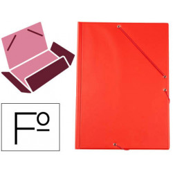 Carpeta de gomas con 3 solapas en cartón forrado de pvc liderpapel folio, rojo