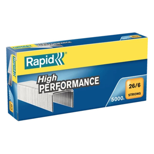 Grapas rapid 26 strong galvanizadas 26/6, caja de 5.000 uds.