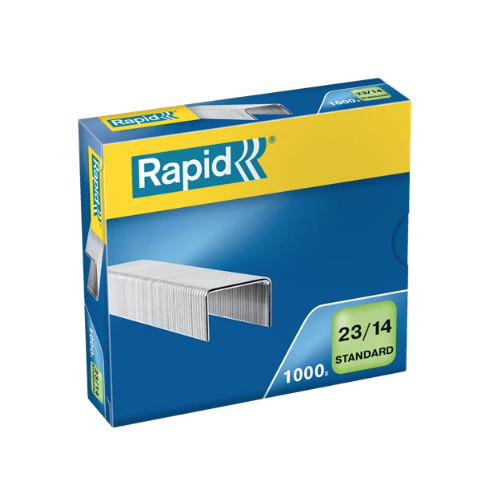 Grapas rapid 23 standard galvanizadas 23/14, caja de 1.000 uds.