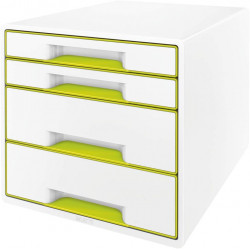 Módulo leitz wow cube, 363x287x270 mm. 4 cajones (2 grandes y 2 pequeños), verde/blanco