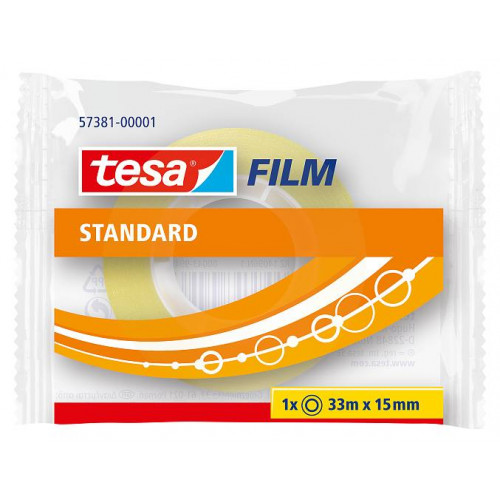 Cinta adhesiva transparente tesa film standard de 15 mm. x 33 mts.