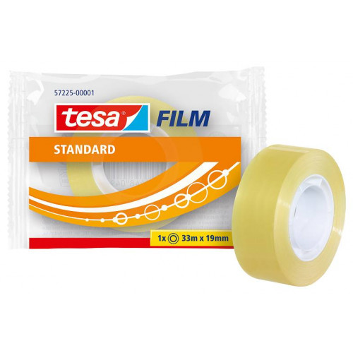 Cinta adhesiva transparente tesa film standard de 19 mm. x 33 mts.