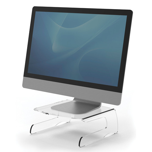 Soporte para monitor fellowes clarity en color transparente.