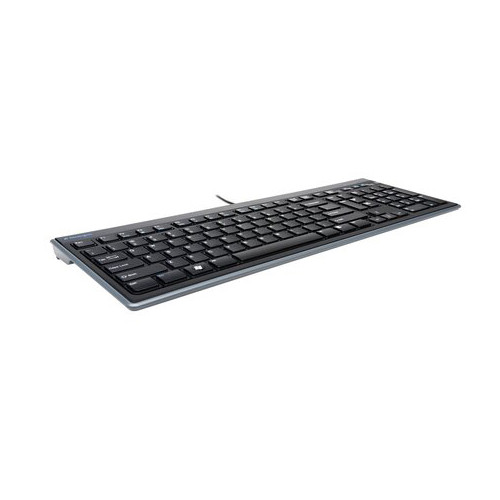 Teclado fino con cable kensington advance fit™, usb, color negro.