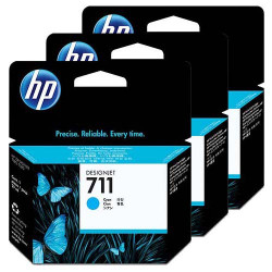 Cartucho ink-jet hewlett packard designJet t120/t520/t520 24 inch, 711 cyan, pack de 3 uds.