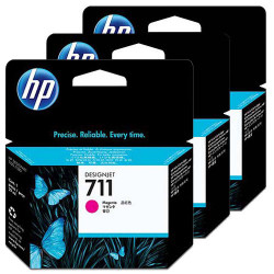 Cartucho ink-jet hewlett packard designJet t120/t520/t520 24 inch, 711 magenta, pack de 3 uds.