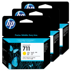 Cartucho ink-jet hewlett packard designJet t120/t520/t520 24 inch, 711 amarillo, pack de 3 uds.