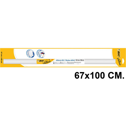 Pizarra adhesiva blanca en rollo bic velleda, 67x100 cm. + marcador pizarra blanca bic velleda 1781, negro