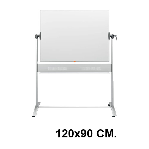 Pizarra de acero vitrificado blanco volteable con marco de aluminio nobo classic, 120x90 cm.