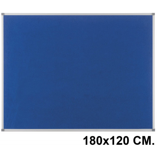 Tablero de fieltro con marco de aluminio nobo essence, 180x120 cm. azul