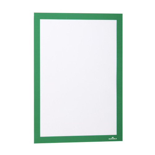 Marco informativo durable duraframe en formato din a-4, color verde, pack de 2 uds.