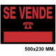 Cartel anunciador " se vende " archivo 2000 en formato 500x230 mm. color naranja fluorescente / negro.