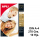 Papel ink-jet apli photobright glossy double-sided en formato din a-4 de 270 grs/m². carpeta de 10 hojas.