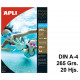 Papel ink-jet apli photobright water resistant glossy en formato din a-4 de 265 grs/m². carpeta de 20 hojas.