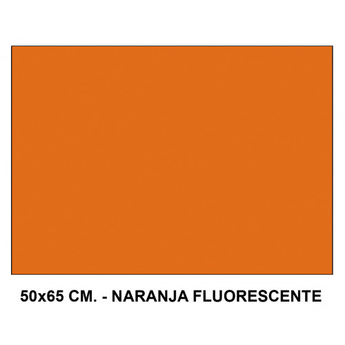 Cartulina fluorescente sadipal en formato 50x65 cm. de 230 grs/m². color naranja.