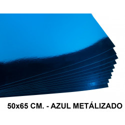 Cartulina liderpapel, 50x65 cm. 235 grs/m². azul metalizado