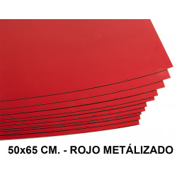 Cartulina liderpapel, 50x65 cm. 235 grs/m². rojo metalizado