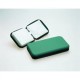 Cartera de pvc con cremallera stey para 48 cd/dvds en color verde.