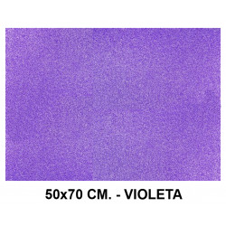 Goma eva con purpurina liderpapel, 50x70 cm. 60 grs/m². violeta