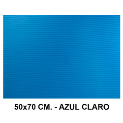 Goma eva ondulada liderpapel, 50x70 cm. 60 grs/m². azul claro