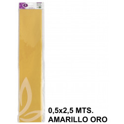 Papel crespón / pinocho liderpapel, 0,5x2,5 mts. 34 grs/m². amarillo oro