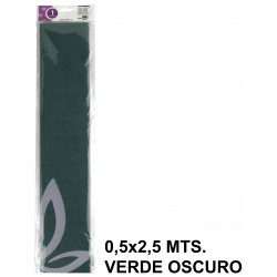 Papel crespón / pinocho liderpapel, 0,5x2,5 mts. 34 grs/m². verde oscuro