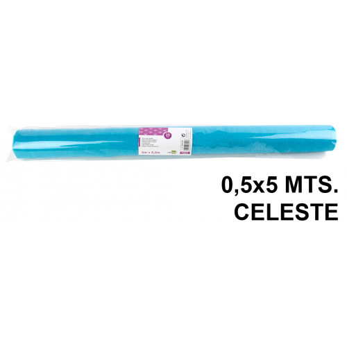 Tela sintética de terileno liderpapel, 0,5x5 mts. 25 grs/m². celeste