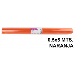 Tela sintética de terileno liderpapel, 0,5x5 mts. 25 grs/m². naranja