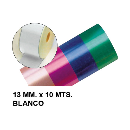 Cinta de fantasía eurocinsa en formato 13 mm. x 10 mts. color blanco.