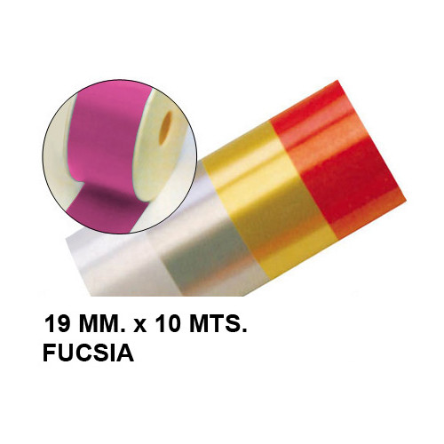 Cinta de fantasía eurocinsa en formato 19 mm. x 10 mts. color fucsia.